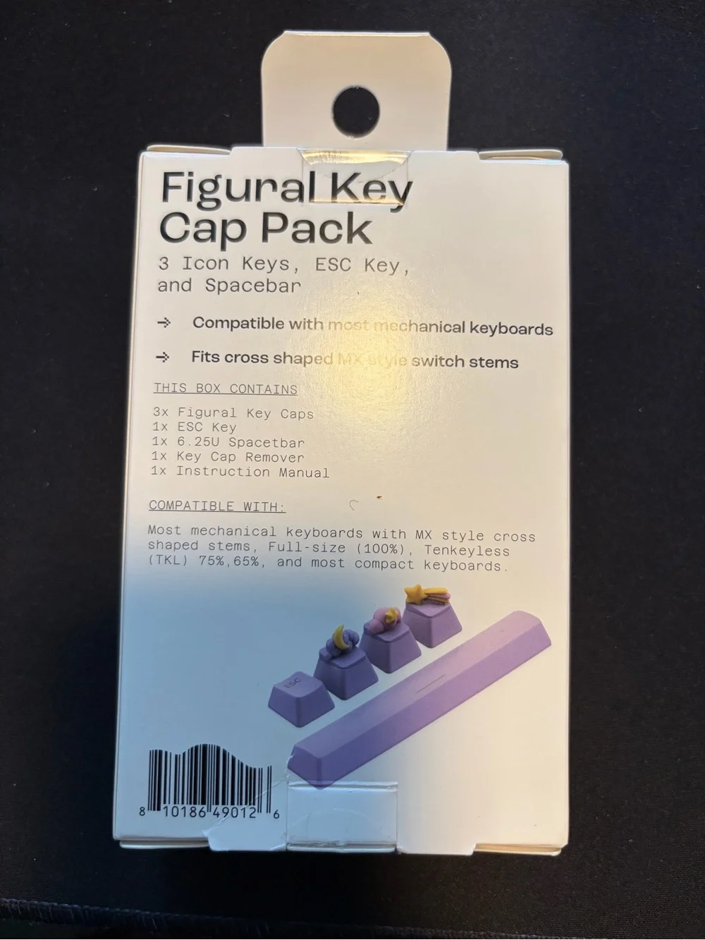 Purple Figural Key Cap Pack - 3 Decorative Keyboard Keys